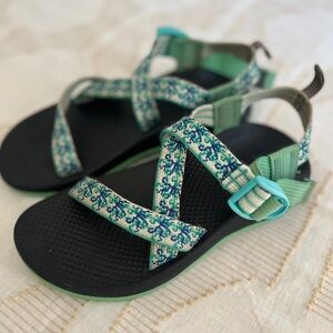 Chaco Z1 Classic Hiking Sandals Youth Size 3 Eco Tread Teal Blue Water Shoe